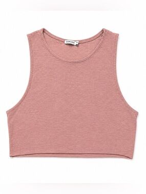 Comune Basic Cropped Tank Top Womens Medium Pink Minimalist Sleeveless Casual